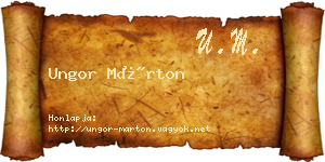 Ungor Márton névjegykártya