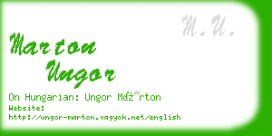 marton ungor business card